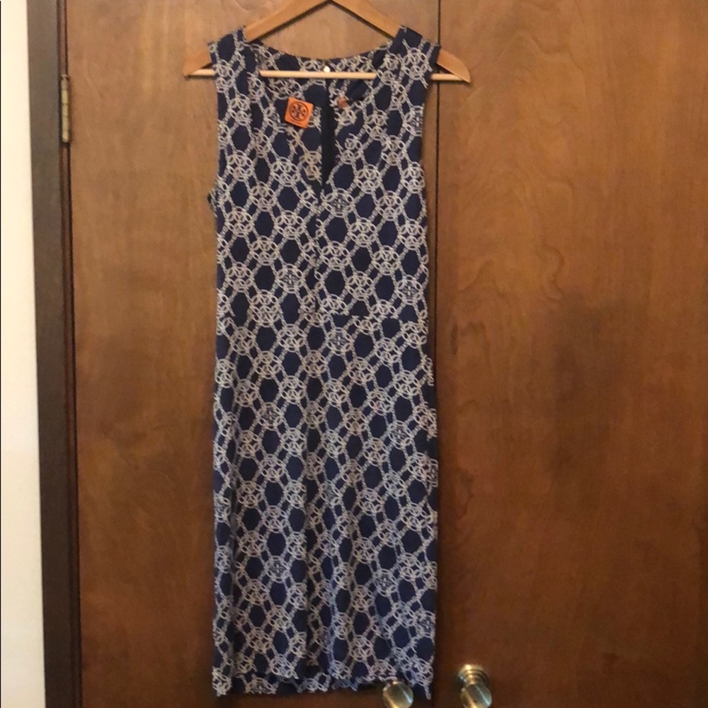 Tory Burch Navy Silk Dress (m) GUC